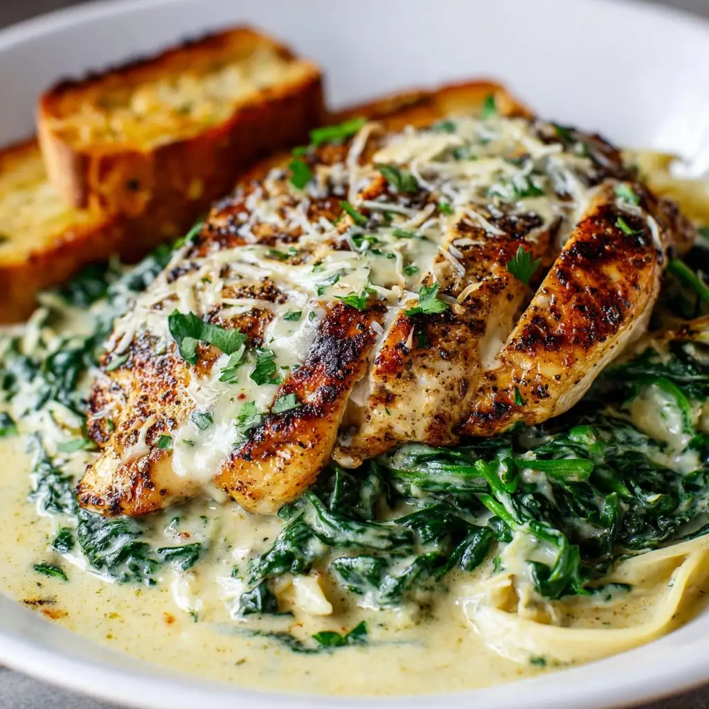 Chicken Breast in Spinach Parmesan Sauce 1 Chicken Breast in Spinach Parmesan Sauce