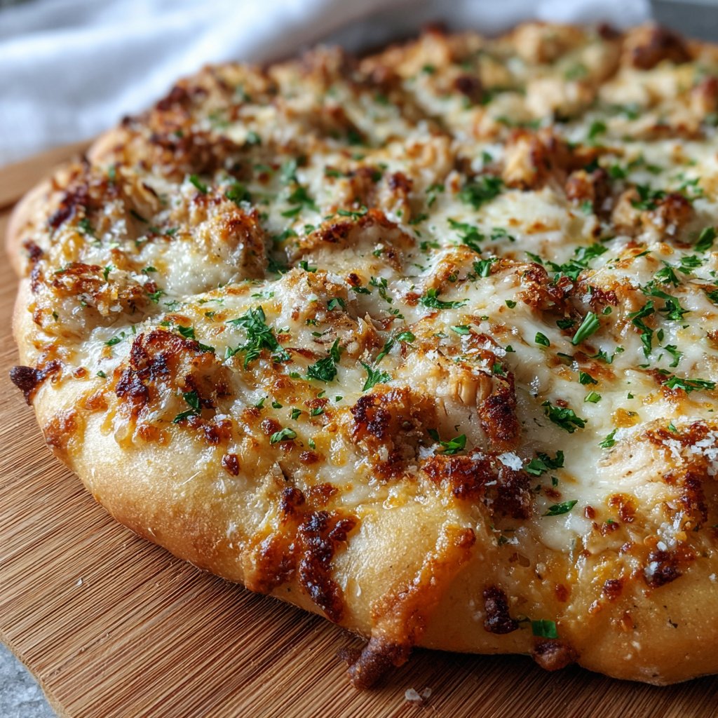 Garlic Parmesan Chicken Pizza (Homemade)