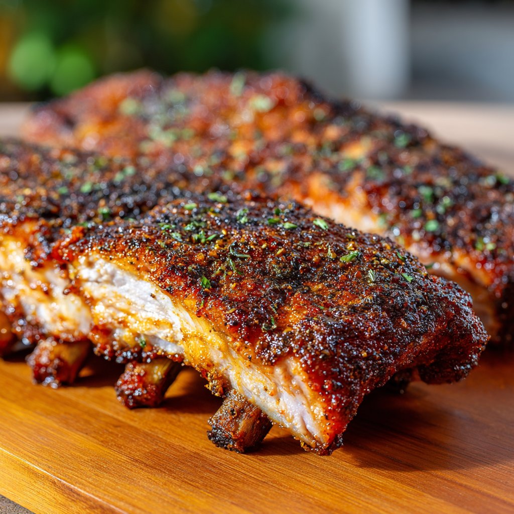 Juicy Air Fryer Ribs with BBQ Rub
