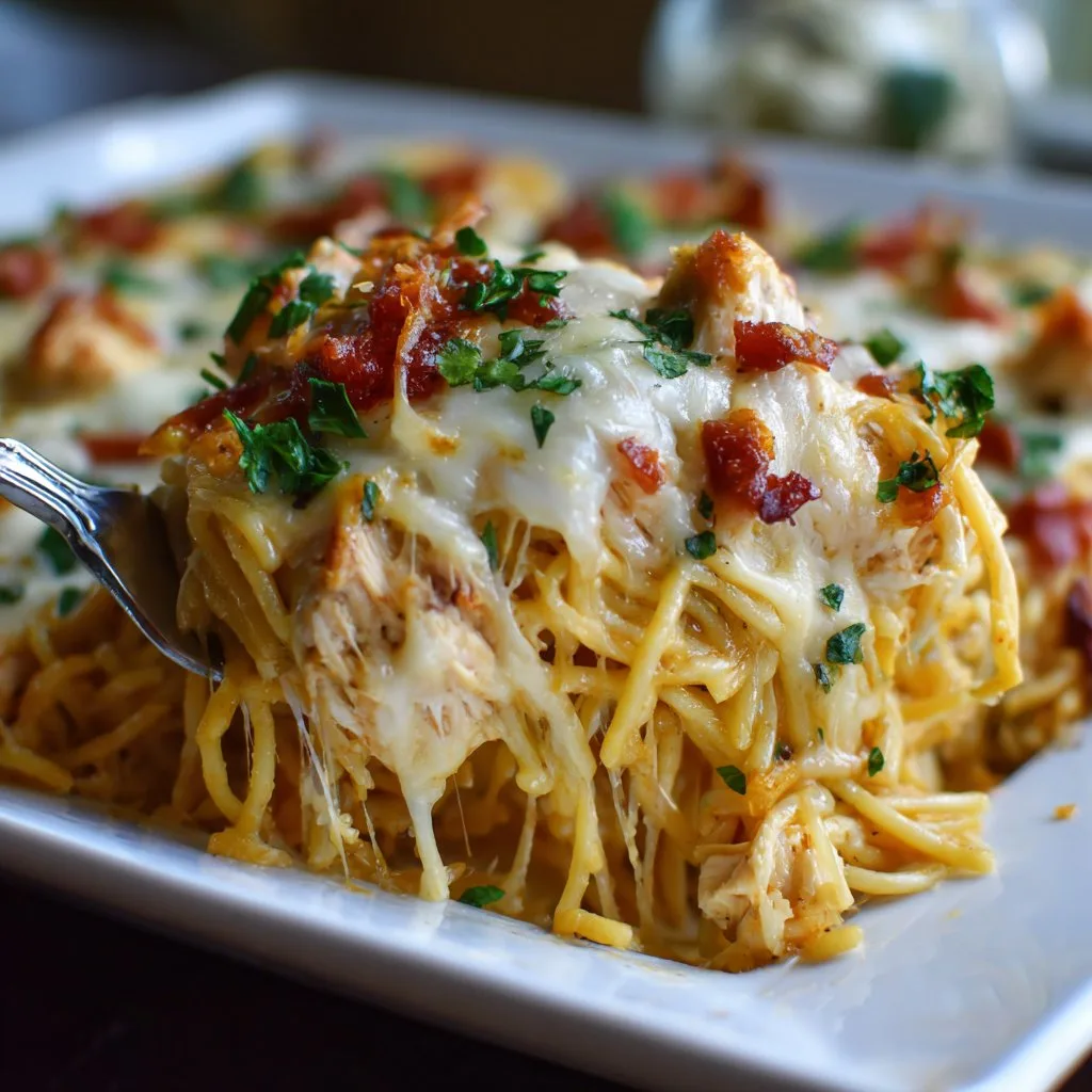 The Best Chicken Spaghetti Bake