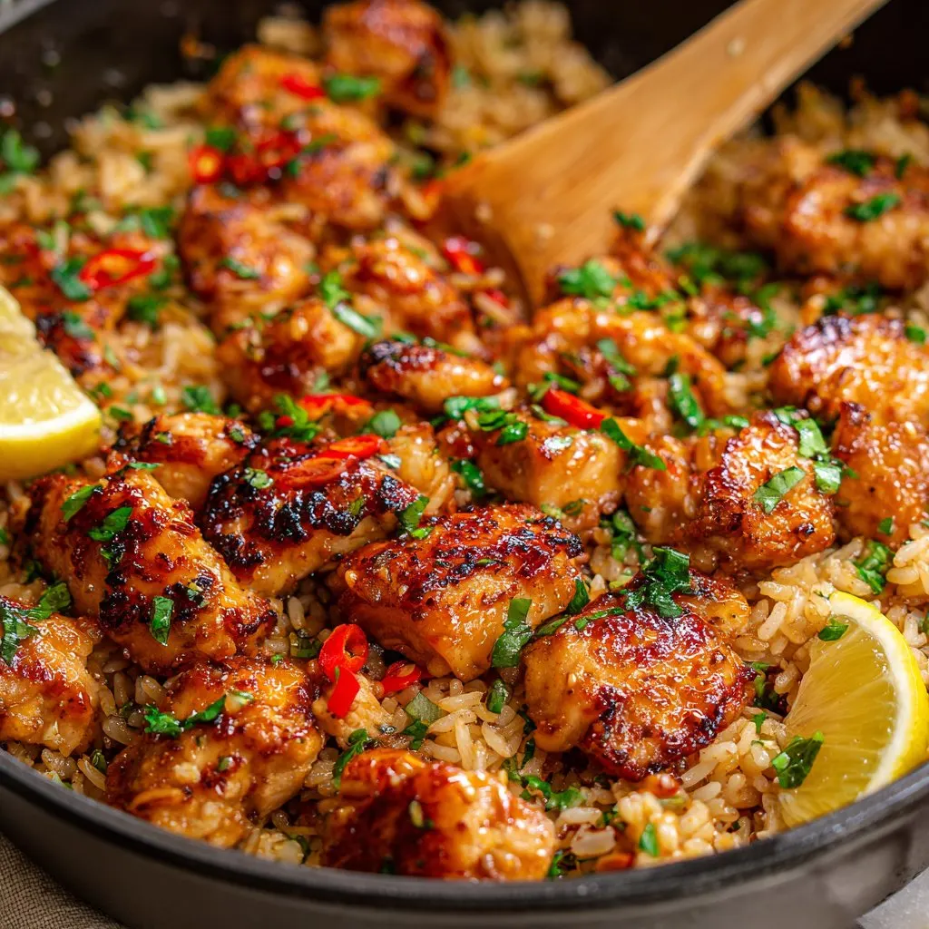 Honey Garlic Chicken and Rice Skillet