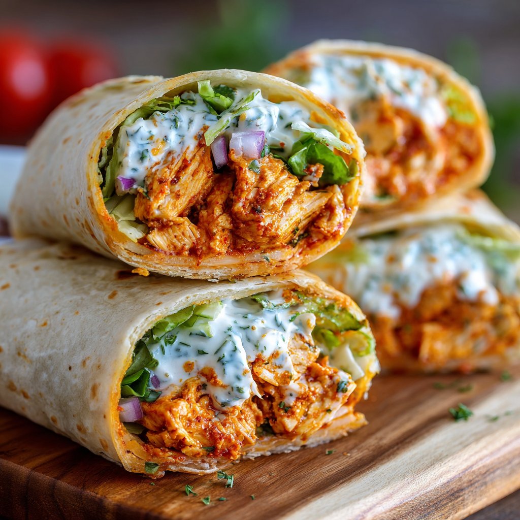 Spicy Buffalo Chicken Wraps with Ranch