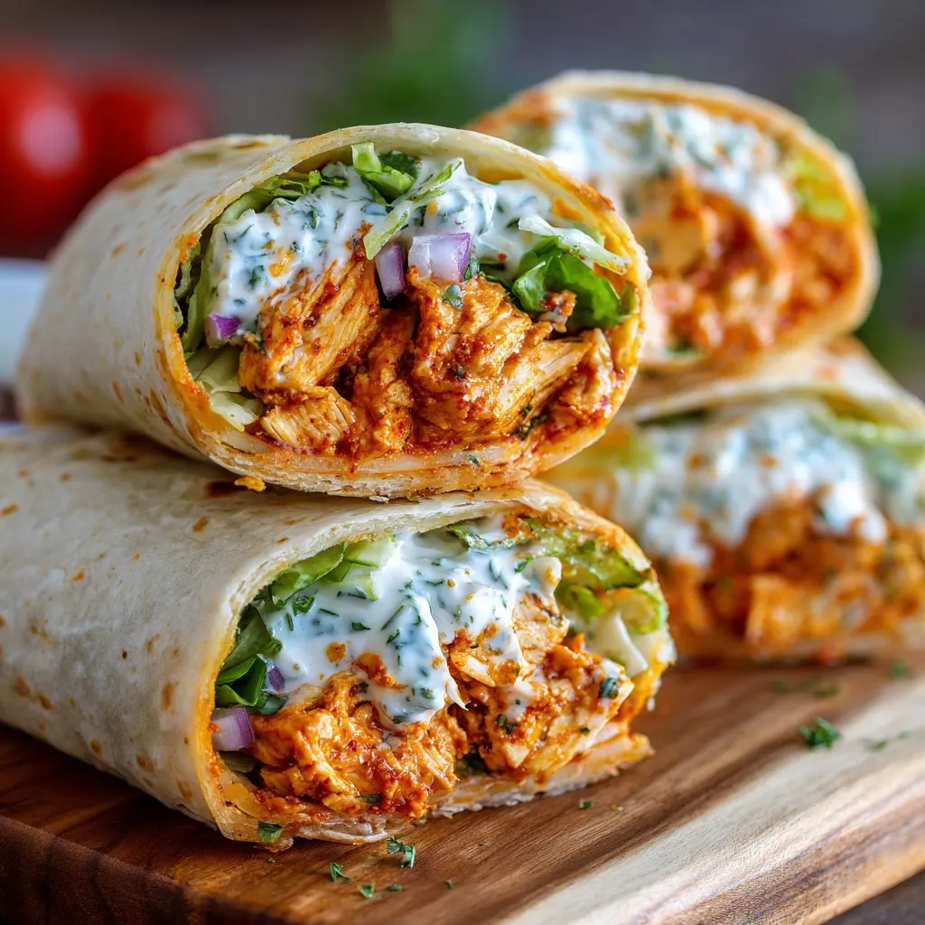Spicy Buffalo Chicken Wraps with Ranch 1 Spicy Buffalo Chicken Wraps with Ranch