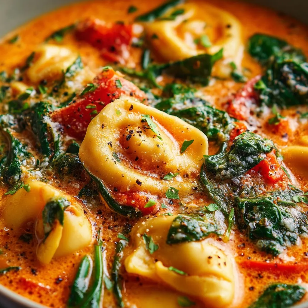 Creamy Tomato Spinach Tortellini Soup 1 Creamy Tomato Spinach Tortellini Soup