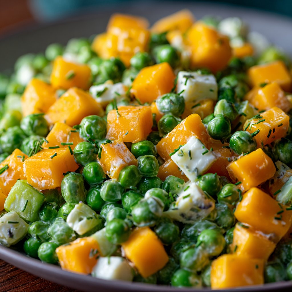 Classic Pea Salad with Cheddar Cubes