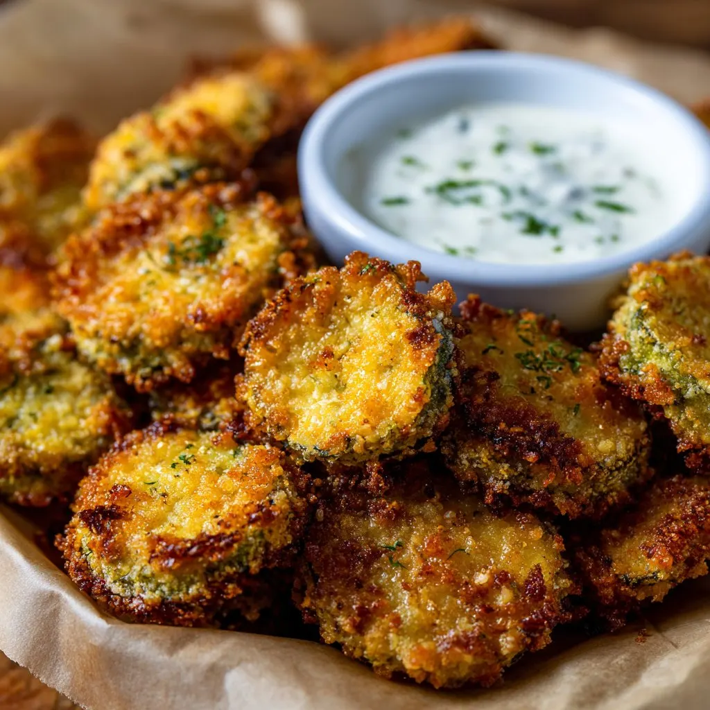 Air Fryer Fried Pickles with Ranch