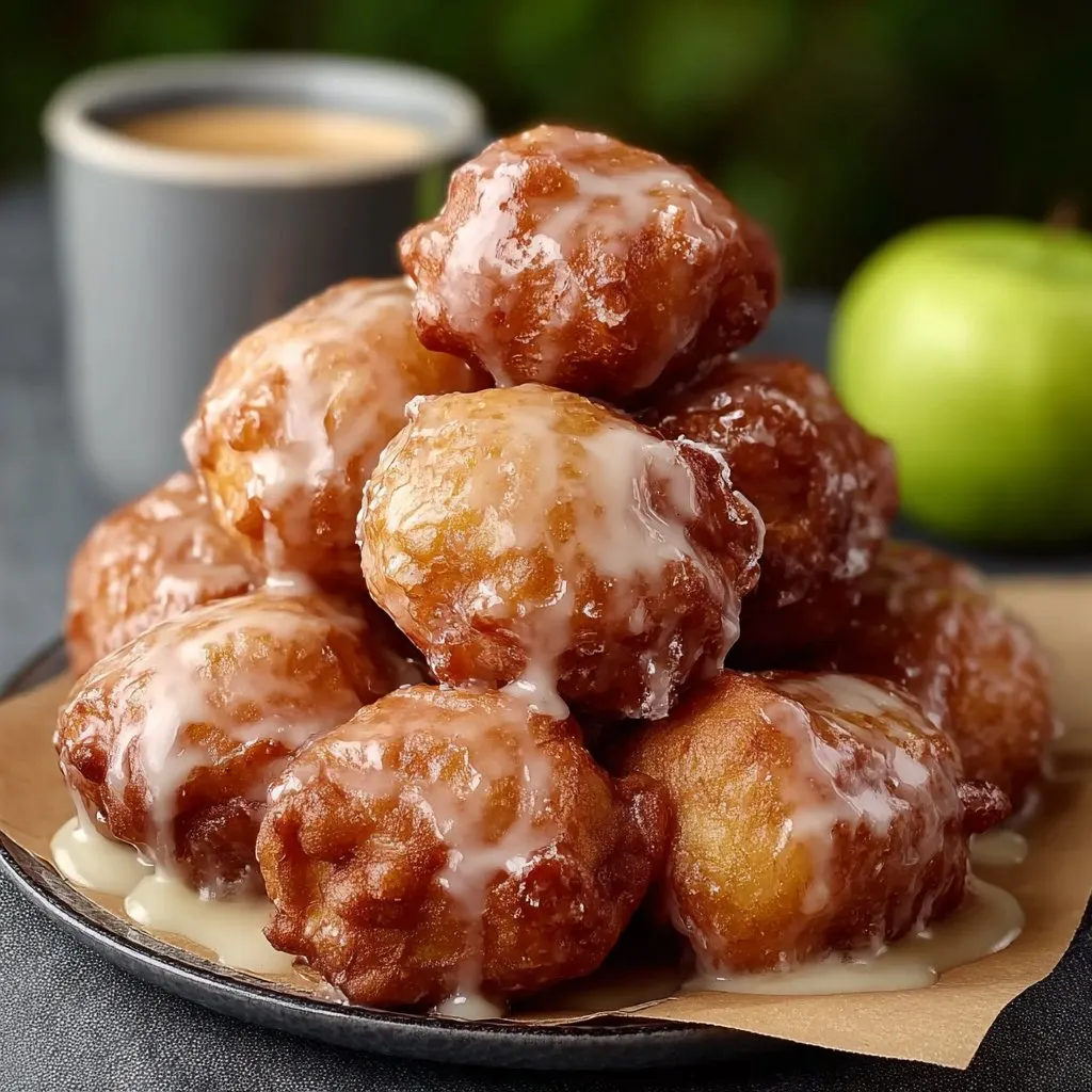 Baked Cinnamon Glazed Apple Fritters Recipe