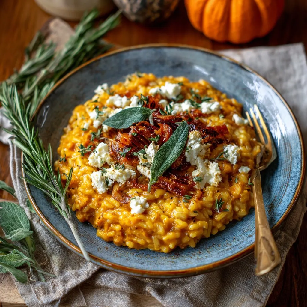 Baked Pumpkin Goat Cheese Risotto