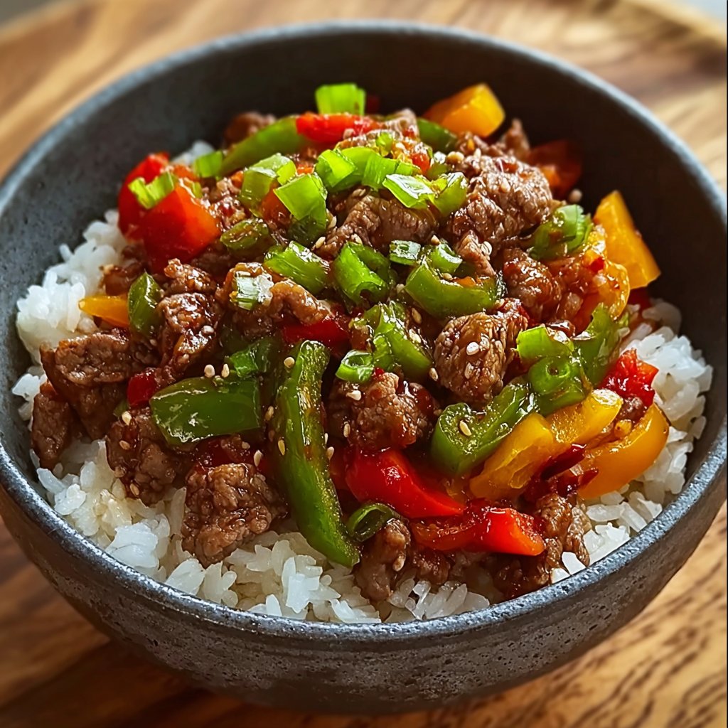 Beef Pepper Rice Bowl