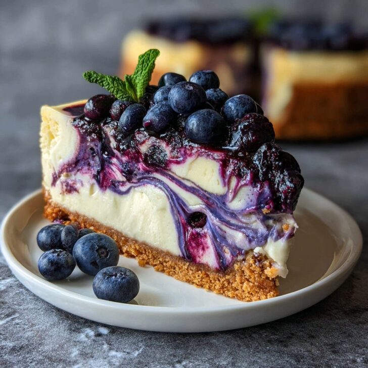 Blueberry Swirl Cheesecake