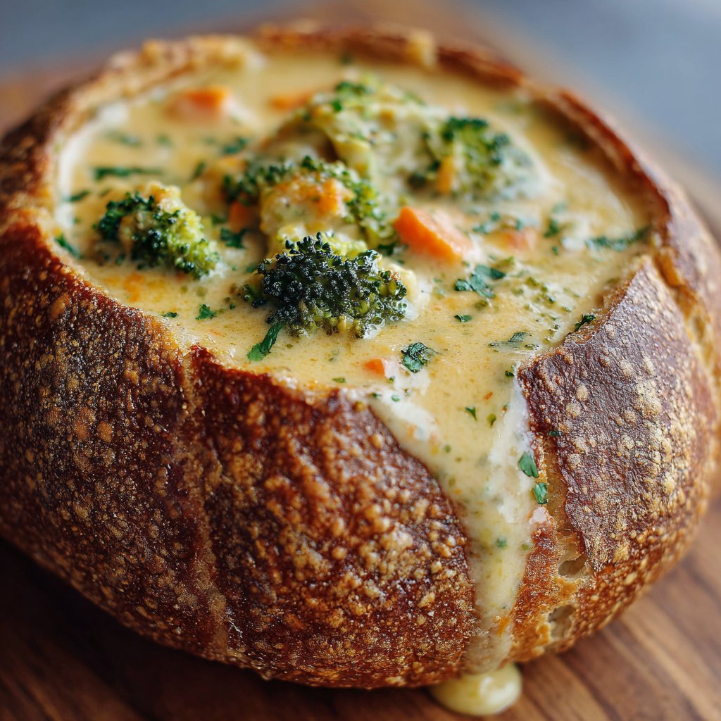 Broccoli Cheese Soup with Bread Bowl Option
