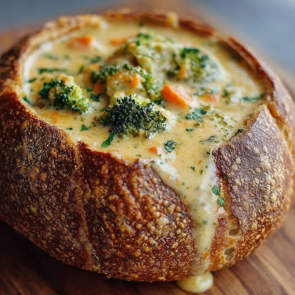 Broccoli Cheese Soup with Bread Bowl Option