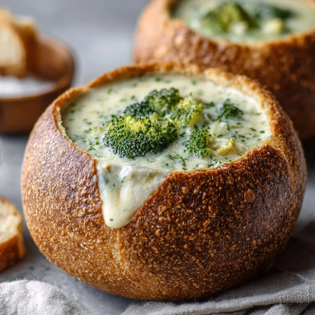 Broccoli Cheese Soup with Bread Bowl Option