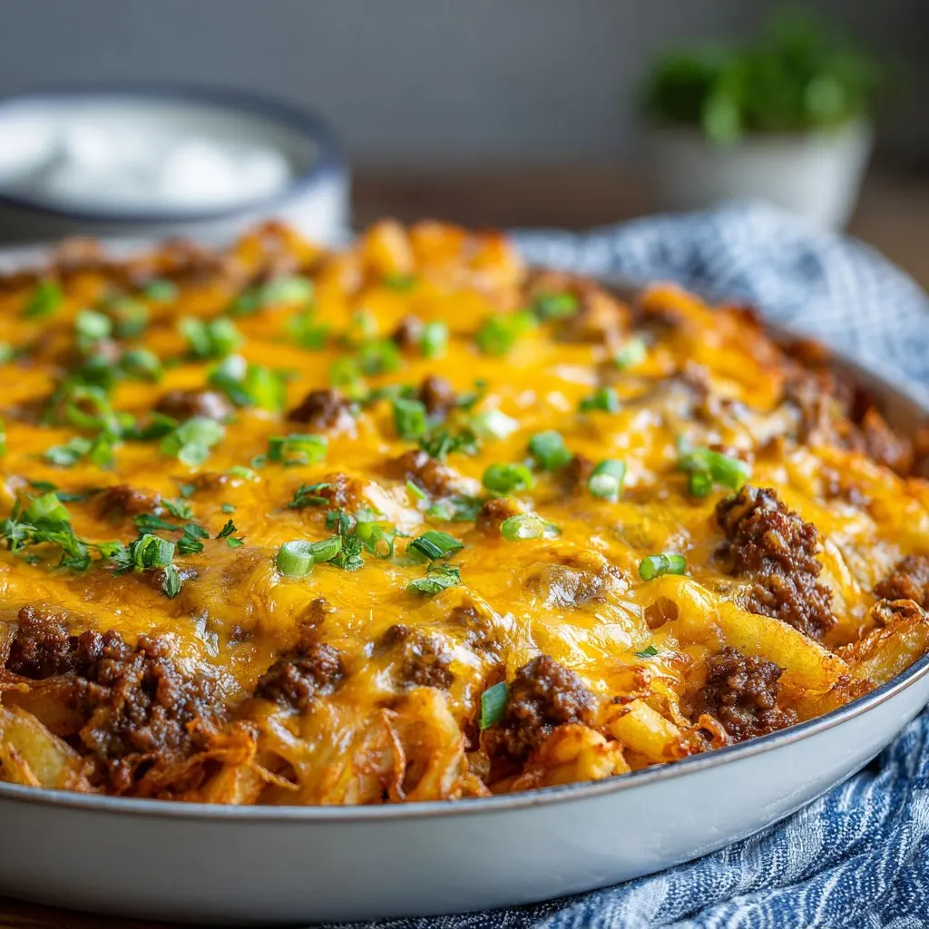 Cheeseburger French Fry Casserole Dinner