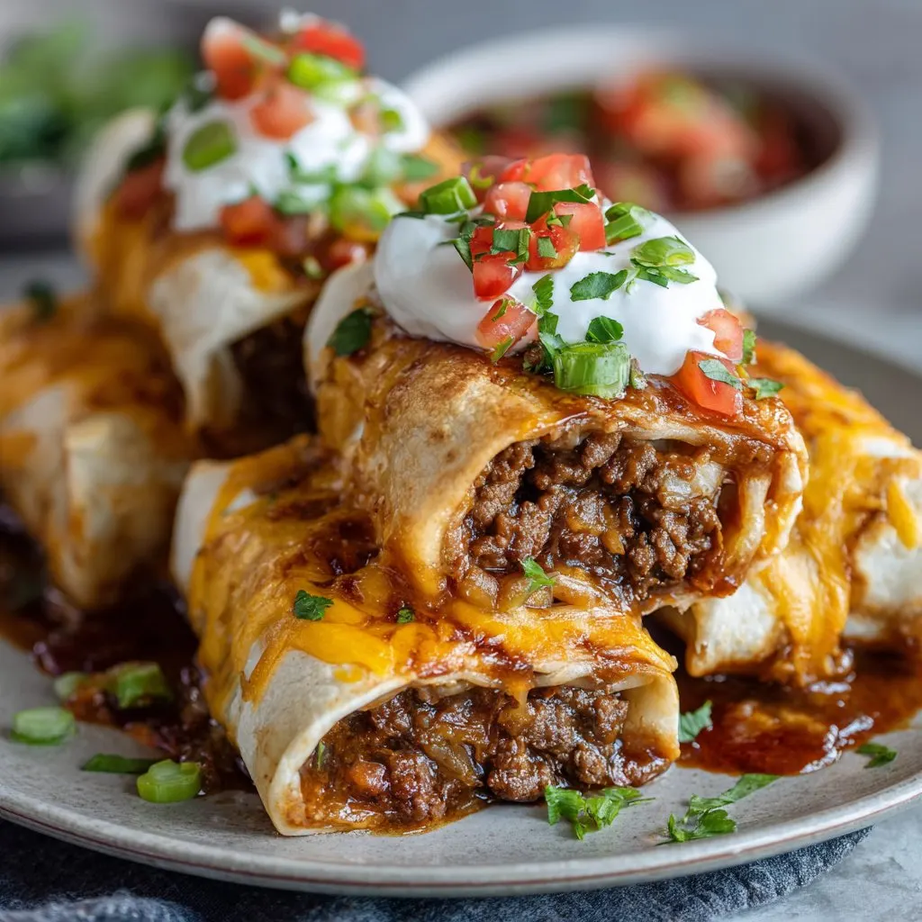 Cheesy Beef Chimichangas Family Favorite