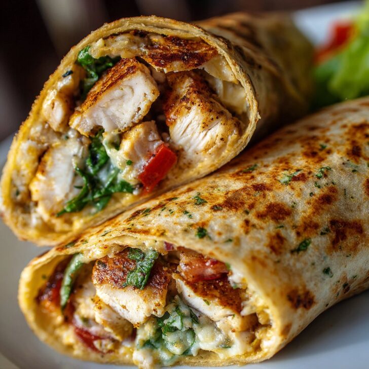 Cheesy Garlic Chicken Wraps Quick Lunch
