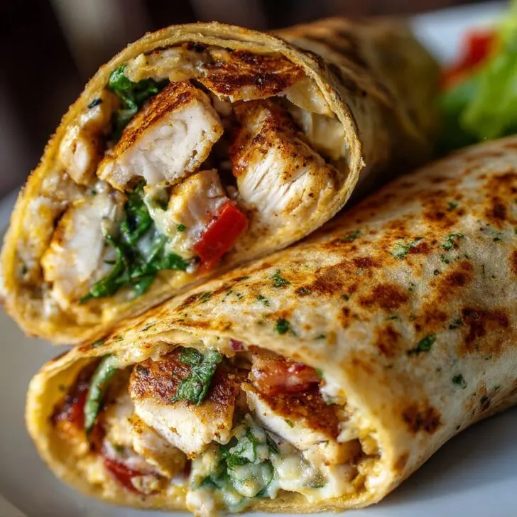 Cheesy Garlic Chicken Wraps Quick Lunch