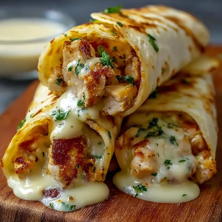 Cheesy Garlic Chicken Wraps recipe