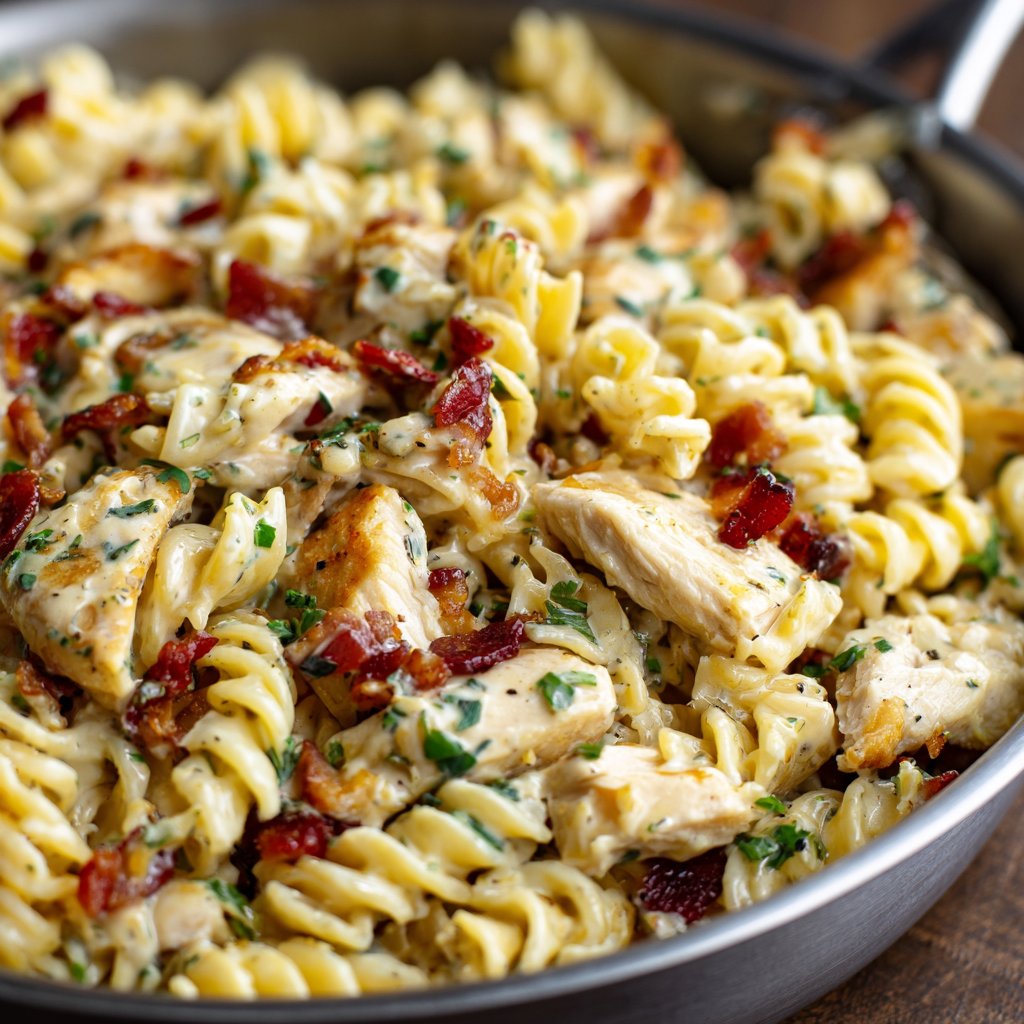 Chicken Bacon Ranch Pasta for Easy Lunch