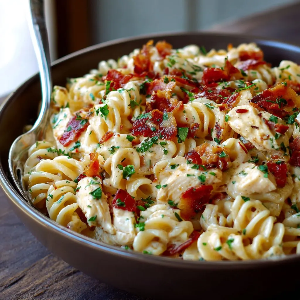 Chicken Bacon Ranch Pasta for Easy Lunch