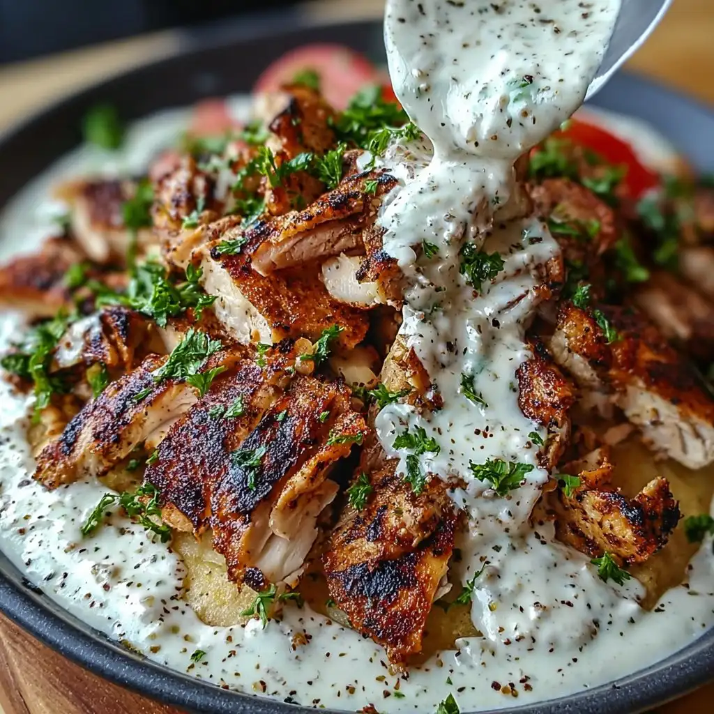 Chicken Shawarma with Creamy Garlic Sauce 2 Chicken Shawarma with Creamy Garlic Sauce