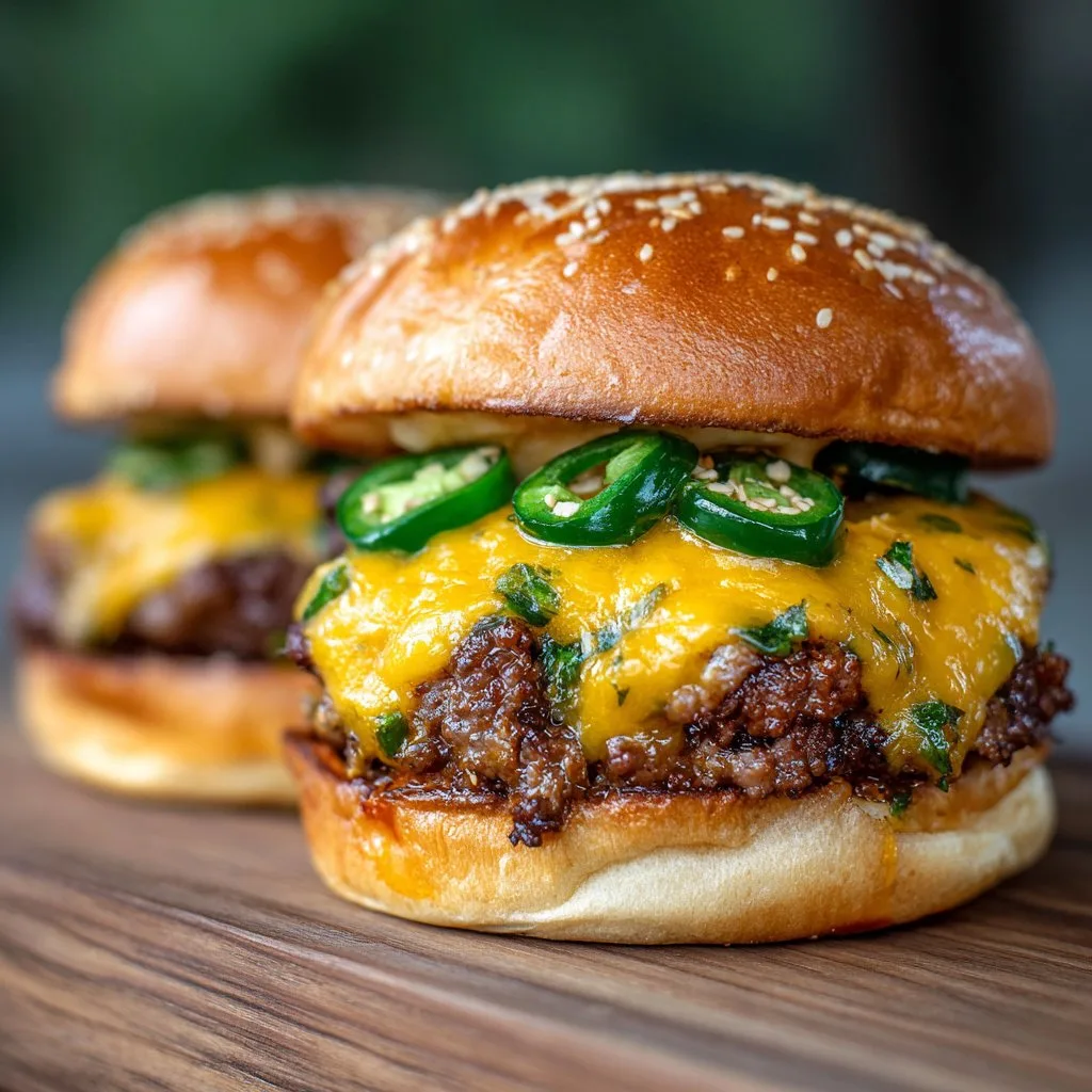Crack Burgers with Cheese and Jalapeños