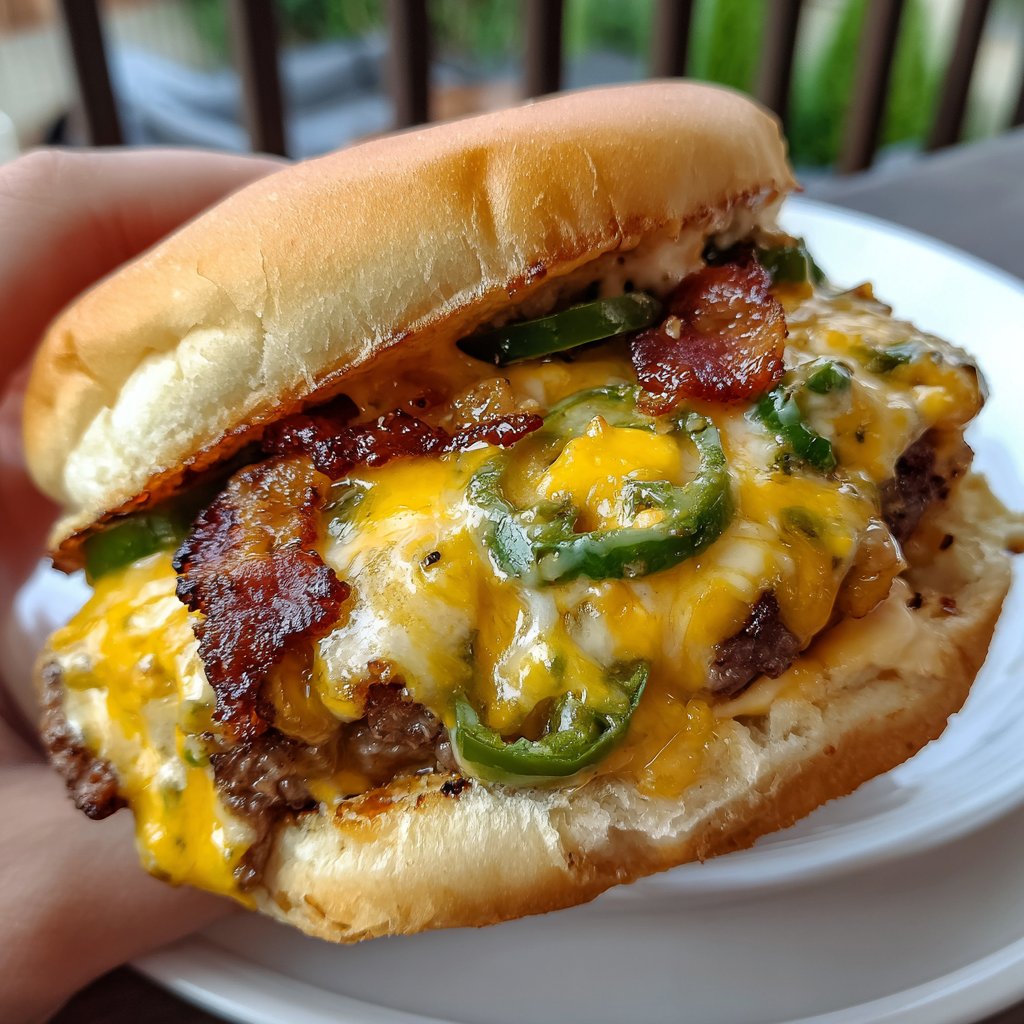 Crack Burgers with Cheese and Jalapeños
