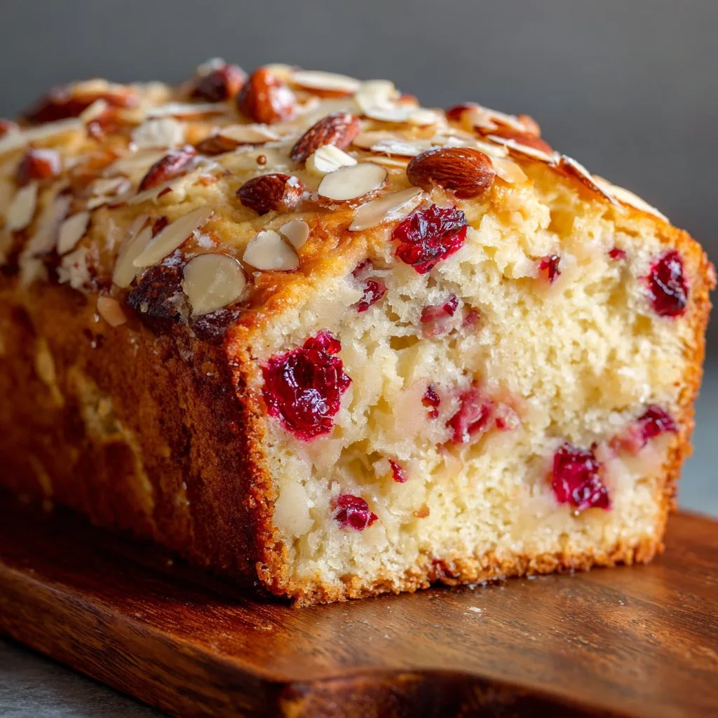 Cranberry Bread with Almond Topping
