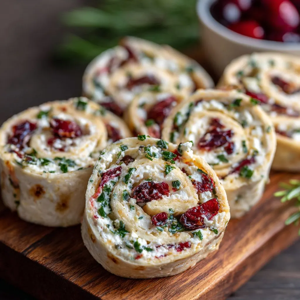 Cranberry Feta Pinwheels with Tortilla Wraps 1 Cranberry Feta Pinwheels with Tortilla Wraps