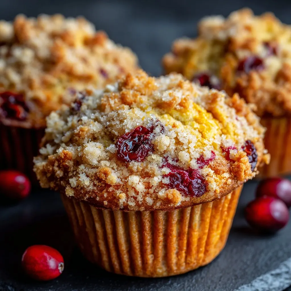 Cranberry Orange Muffins with Streusel