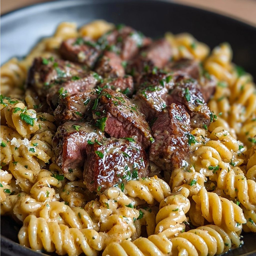 Creamy Garlic Butter Steak & Pasta Recipe