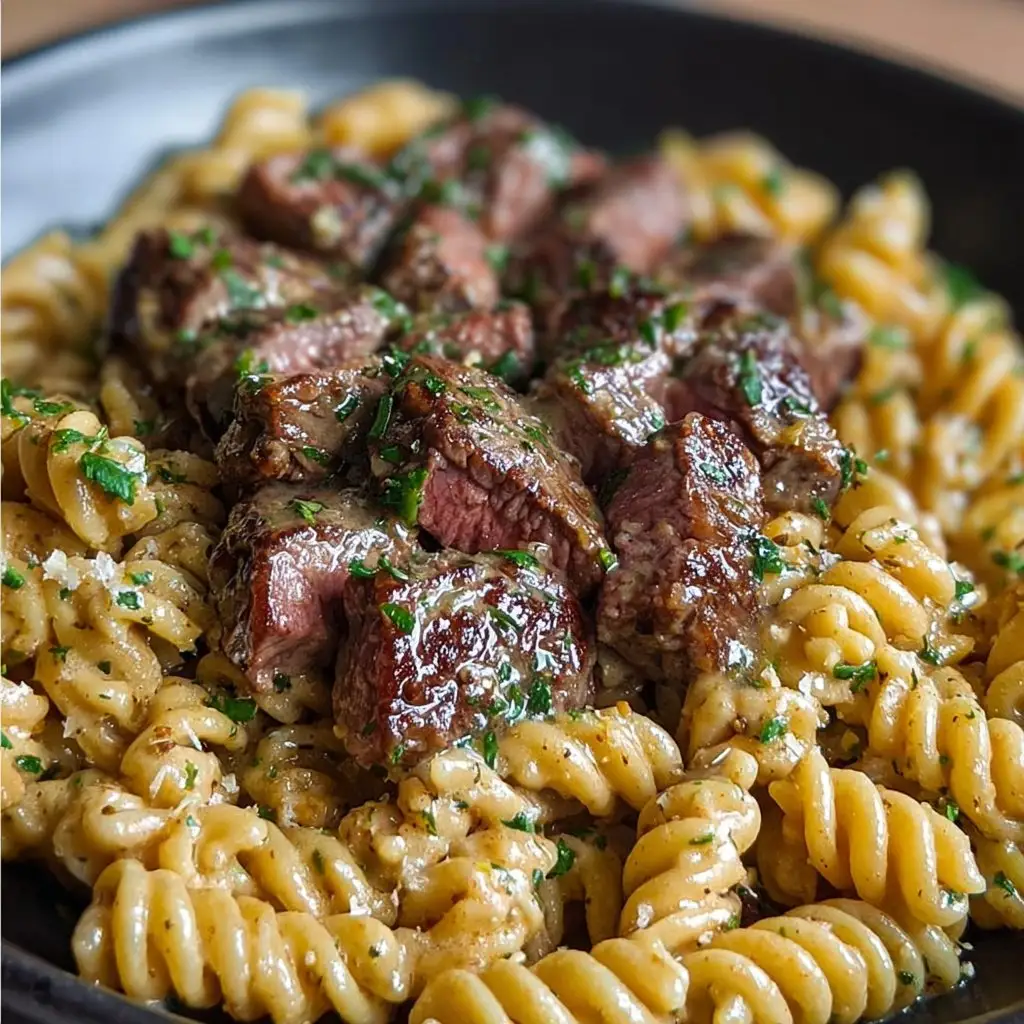 Creamy Garlic Butter Steak & Pasta Recipe