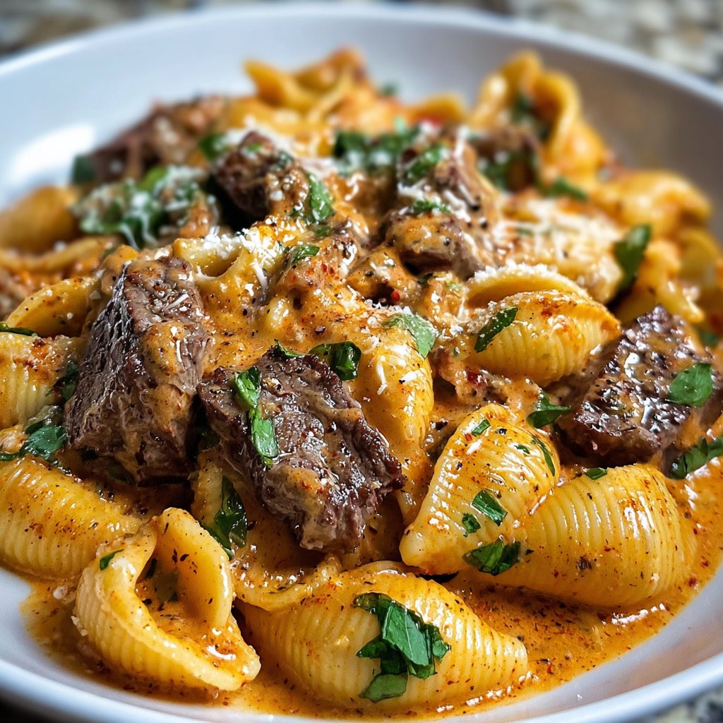 Creamy Paprika Steak Shells