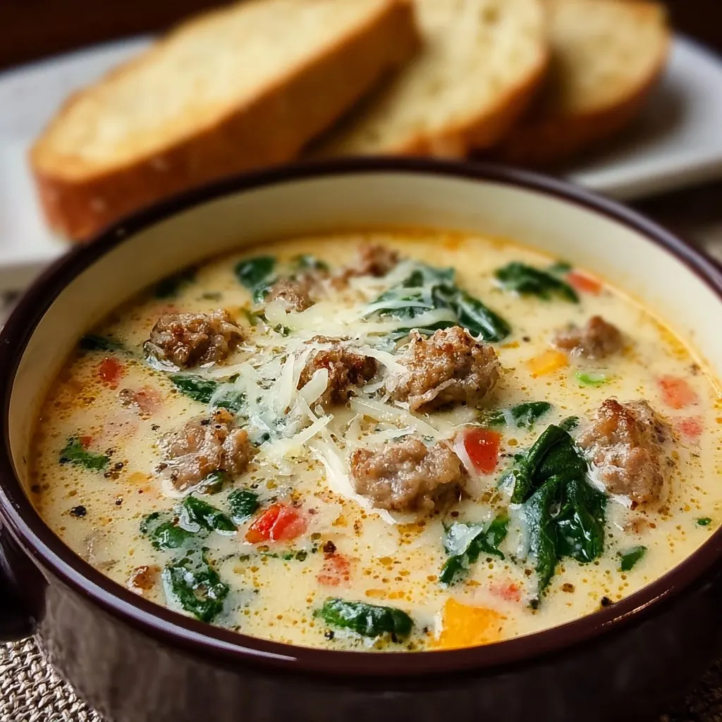 Creamy Parmesan Italian Sausage Soup