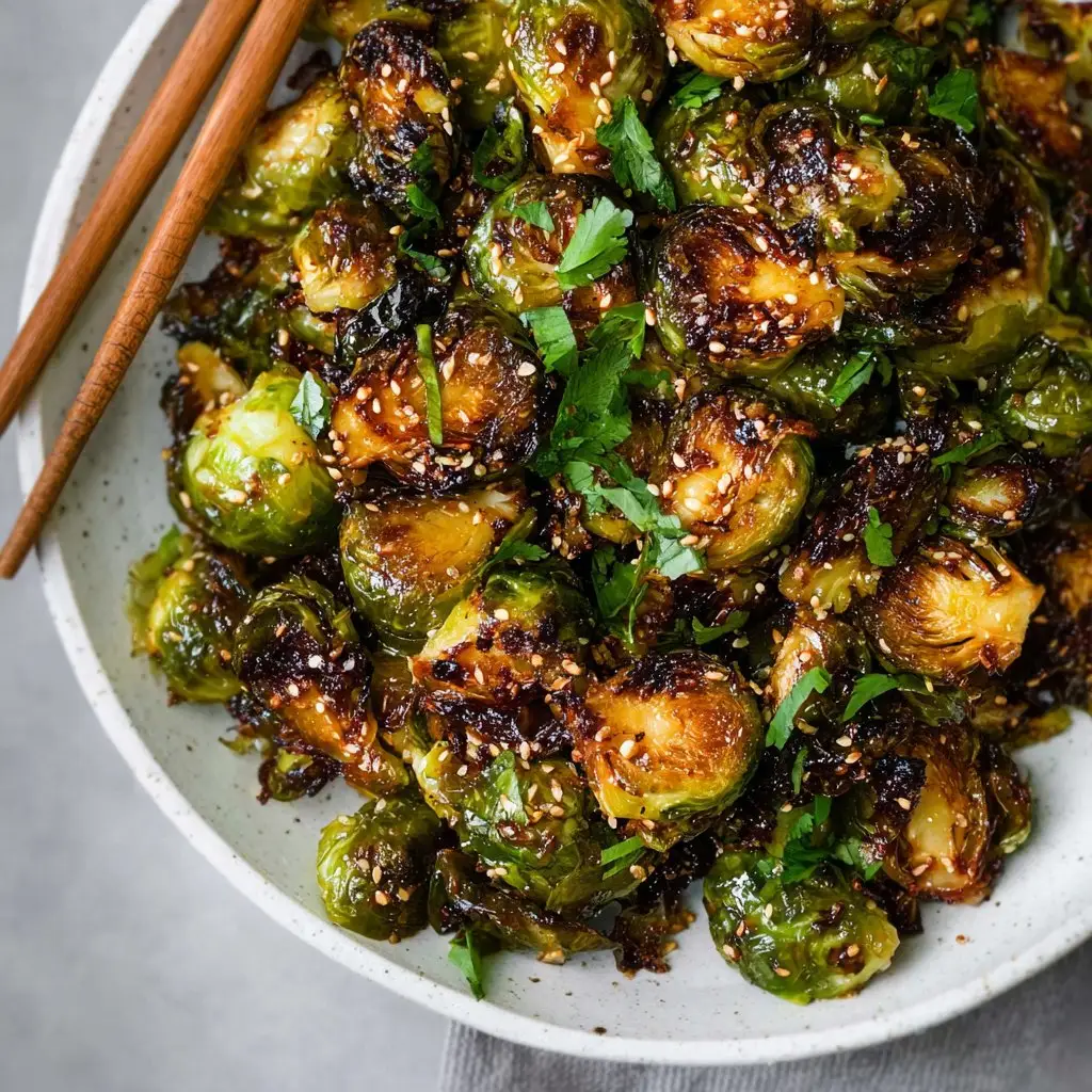 Crispy Asian BBQ Brussels Sprouts