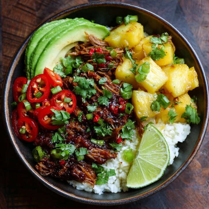Crockpot Chipotle Pineapple Pot Roast Bowls