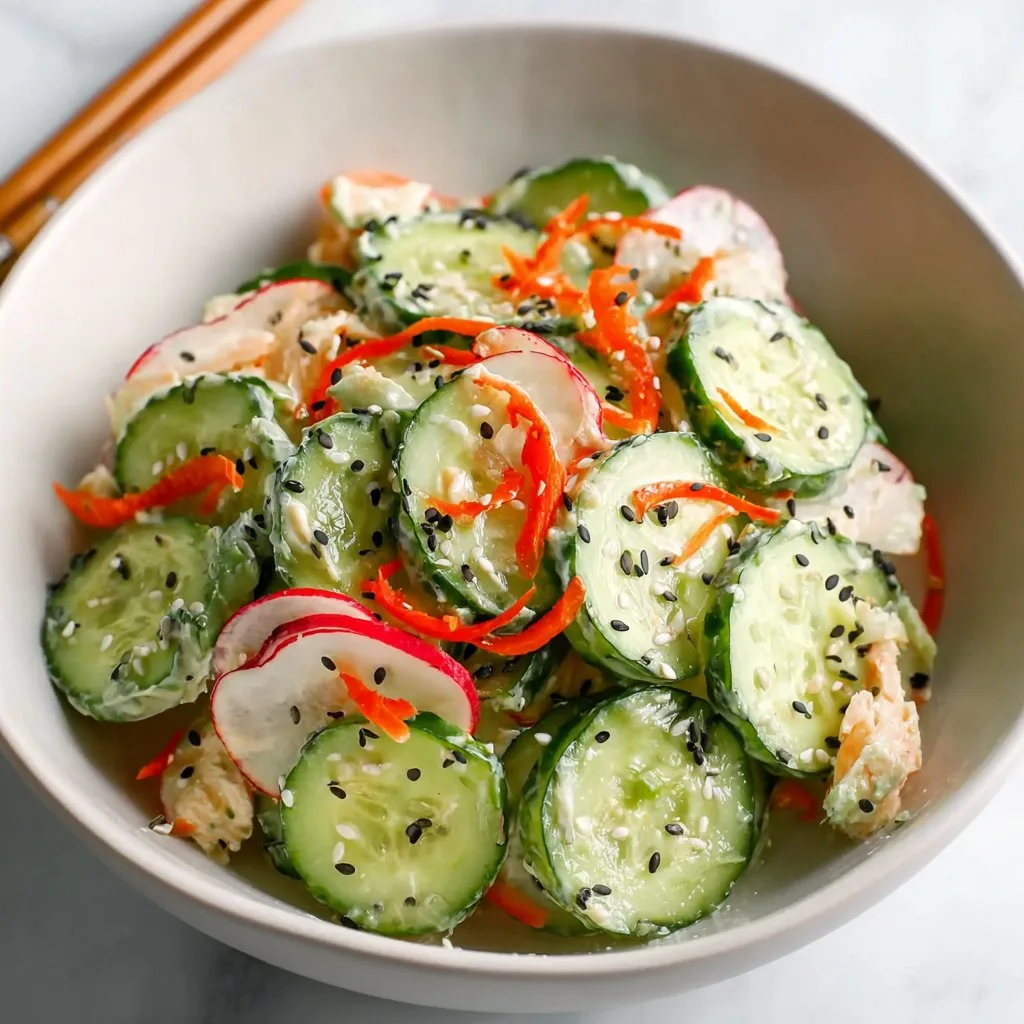 Easy California Roll Cucumber Salad 1 Easy California Roll Cucumber Salad