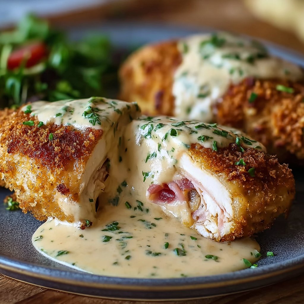 Easy Creamy Chicken Cordon Bleu