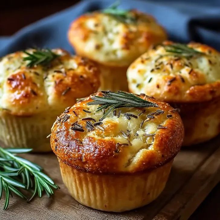 Easy Garlic Rosemary Focaccia Muffins