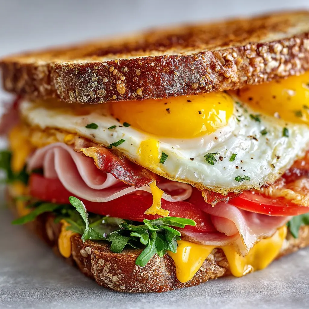 Egg and Ham Breakfast Sandwich Quick