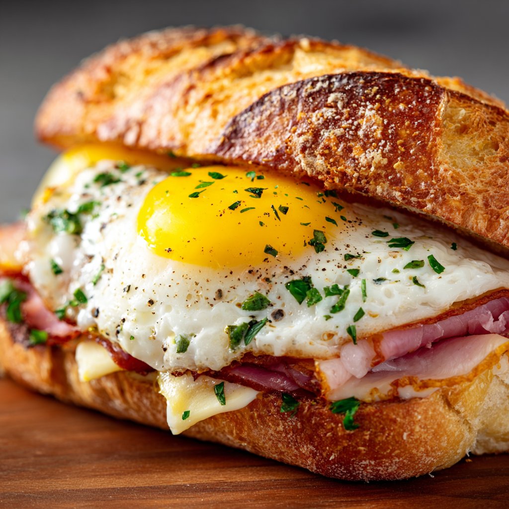 Egg and Ham Breakfast Sandwich Quick