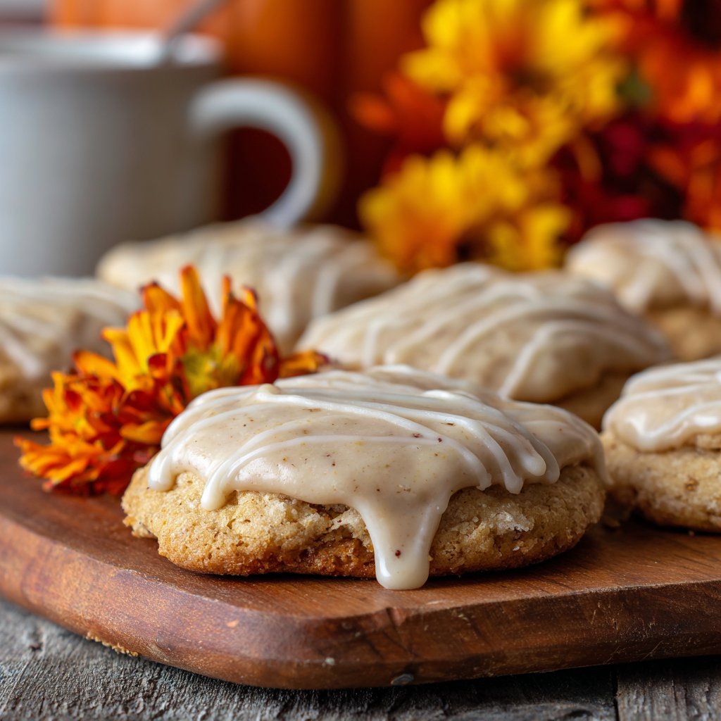 Fall Cookies with Maple Glaze