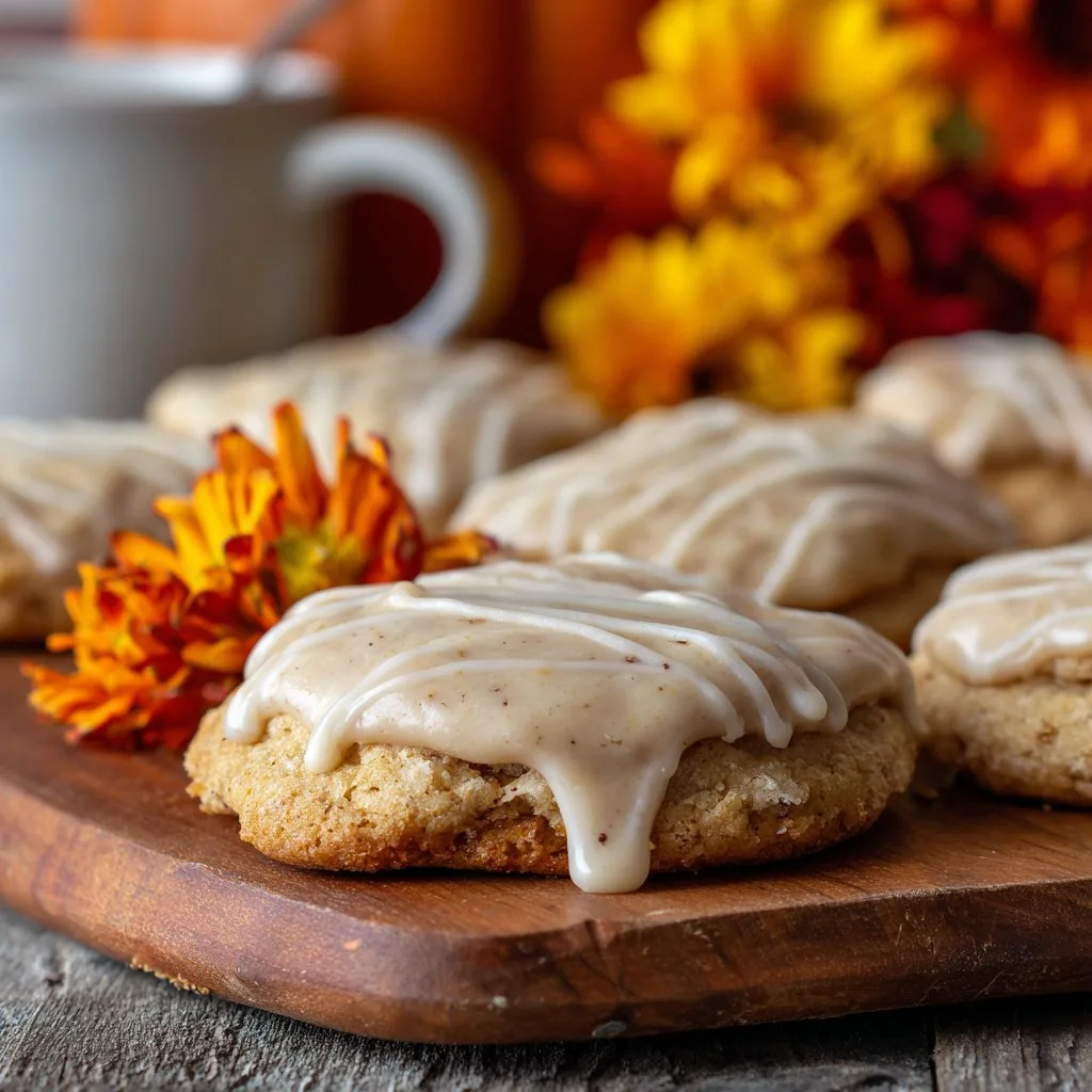 Fall Cookies with Maple Glaze