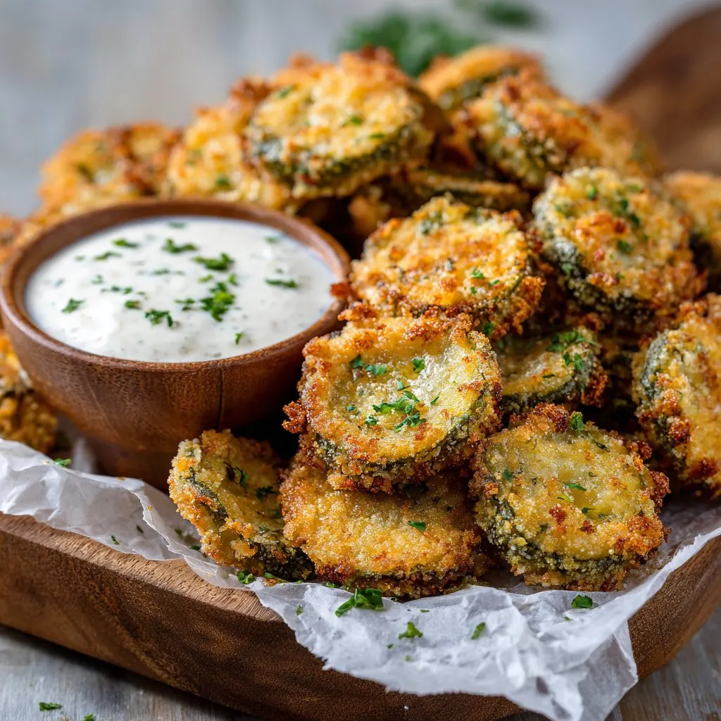Fried Pickles in Air Fryer with Dip Option 1 Fried Pickles in Air Fryer with Dip Option