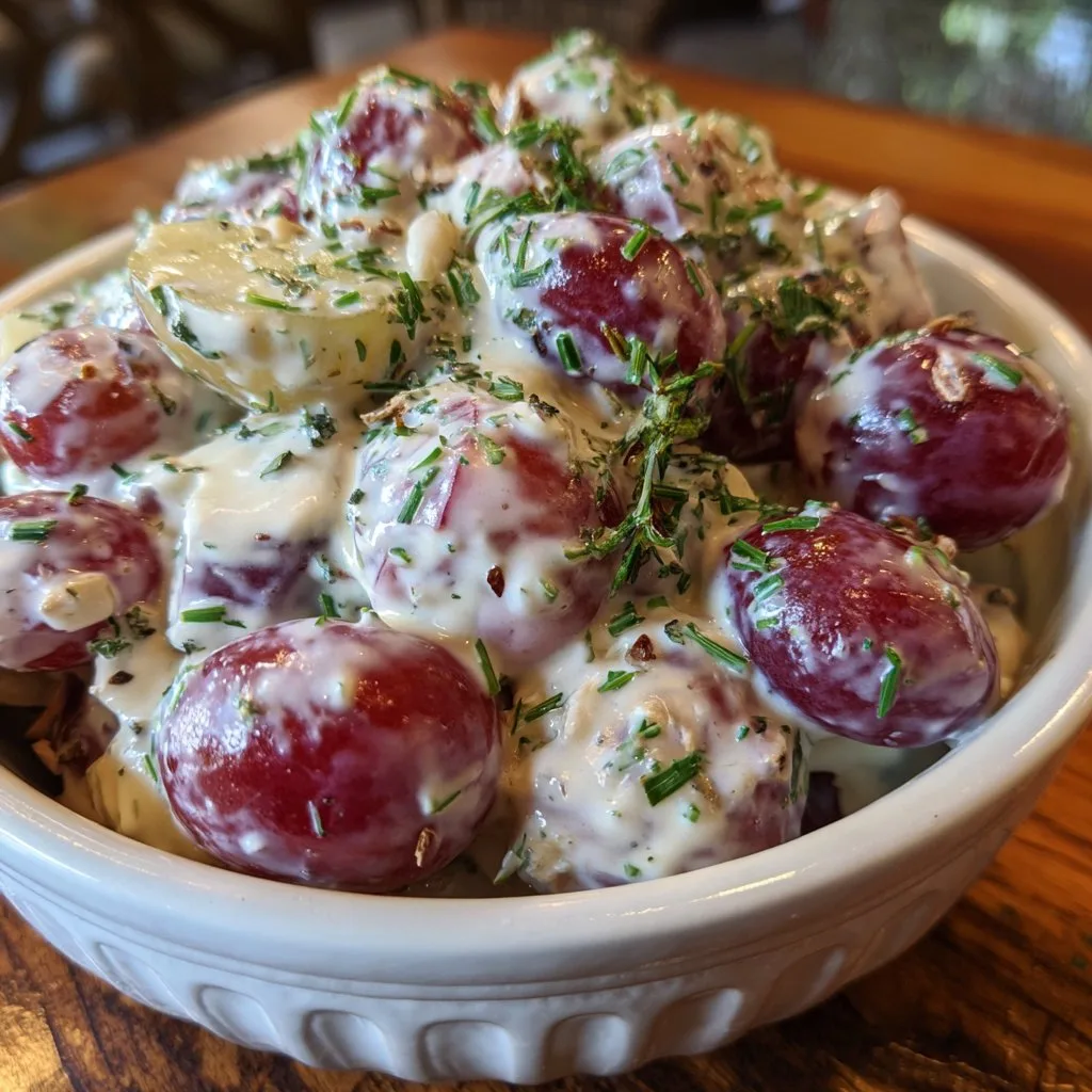 Grape Salad with Sweet Cream Cheese Sauce