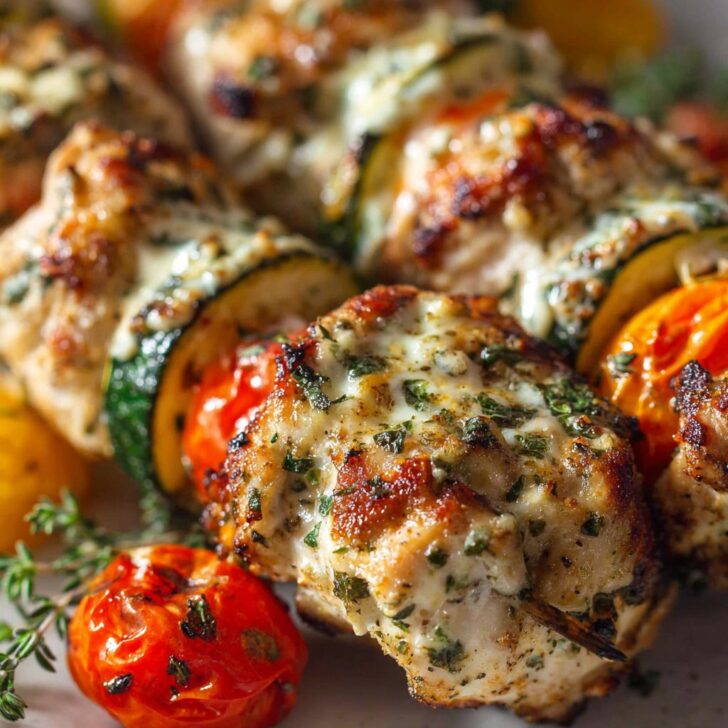 Grilled Ranch Garlic Parmesan Chicken Skewers