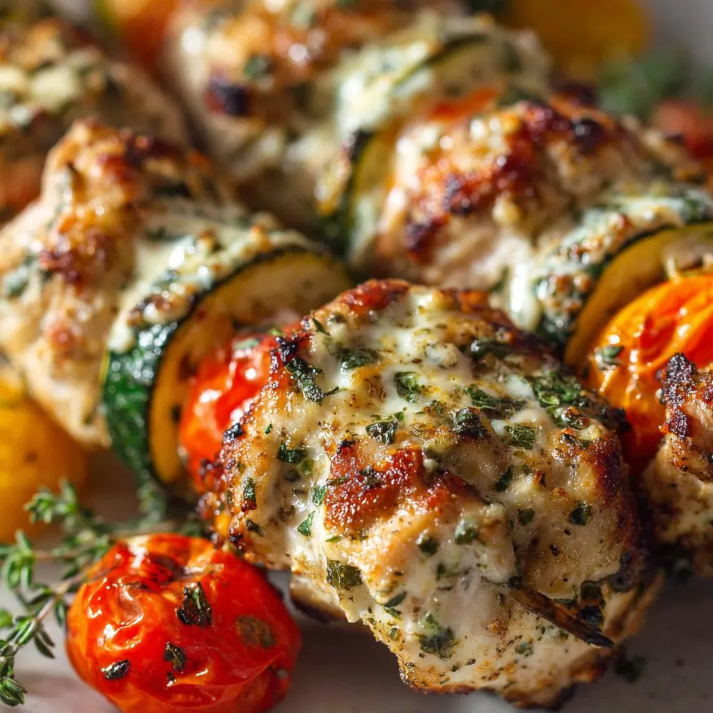 Grilled Ranch Garlic Parmesan Chicken Skewers