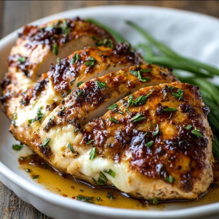 Keto Balsamic Baked Chicken Breast with Mozzarella Cheese