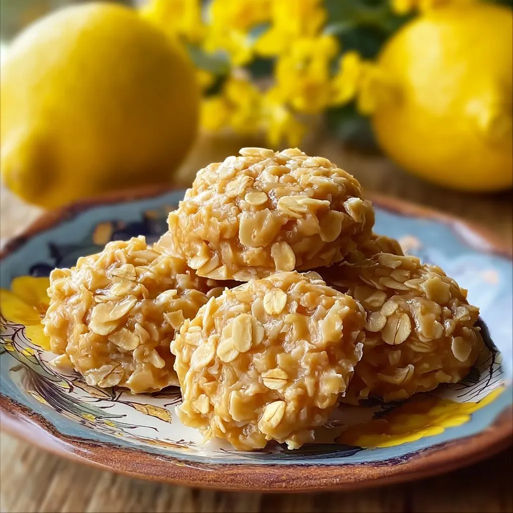 Lemon Oatmeal No-Bake Cookies