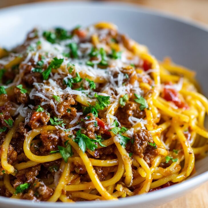 One Pot Spaghetti and Ground Beef Dinner